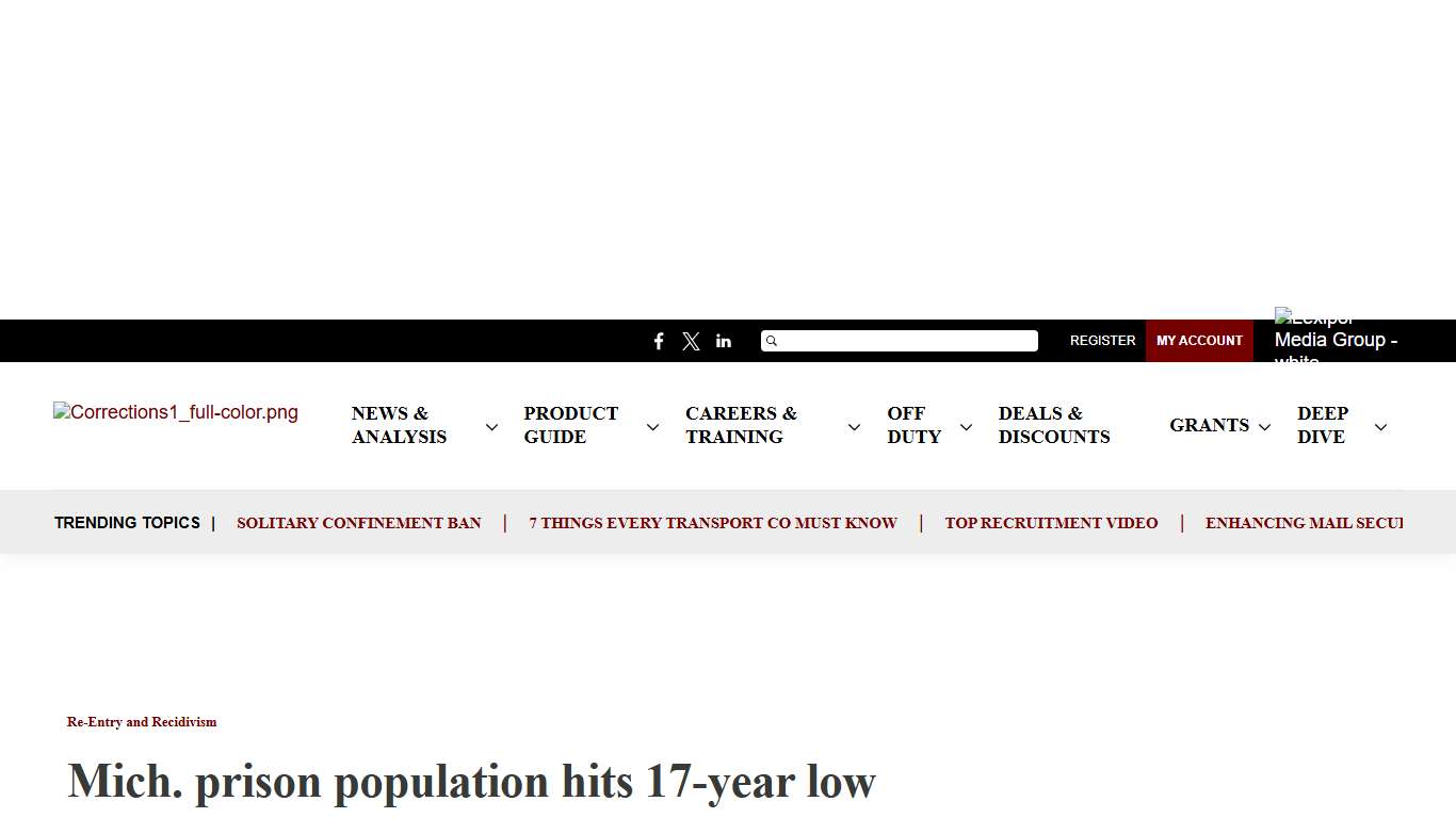 Mich. prison population hits 17-year low as recidivism drops