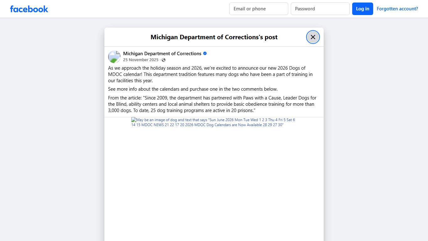 As we approach the... - Michigan Department of Corrections | Facebook